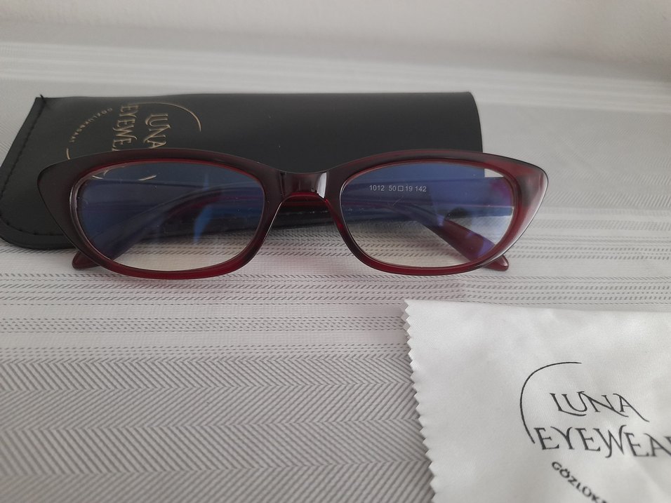 Cat Eye Bordo Mavi Işık Filtreli Gözlük - Görsel 3