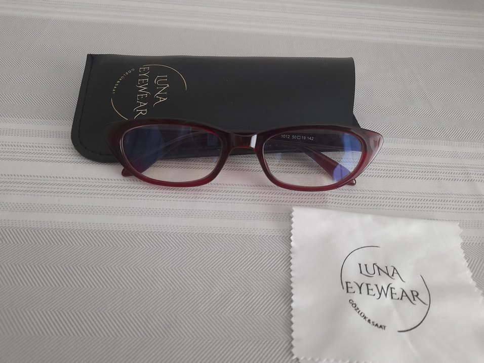 Cat Eye Bordo Mavi Işık Filtreli Gözlük - Görsel 2
