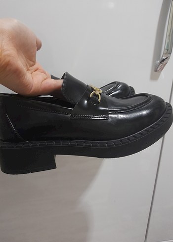 Tokalı Siyah Platform Topuklu Kadın Loafer - Görsel 7