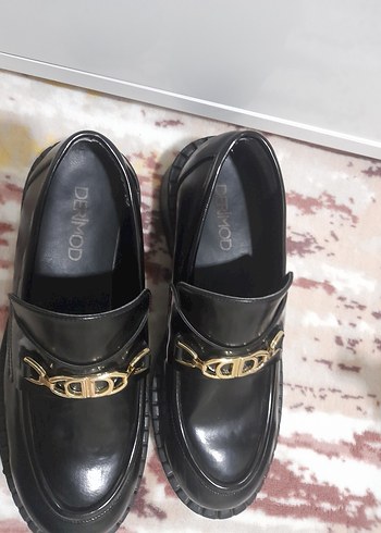 Tokalı Siyah Platform Topuklu Kadın Loafer - Görsel 5