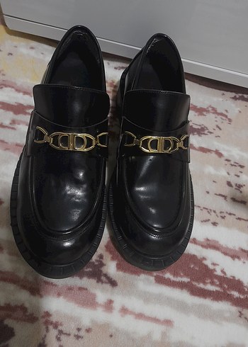 Tokalı Siyah Platform Topuklu Kadın Loafer - Görsel 4