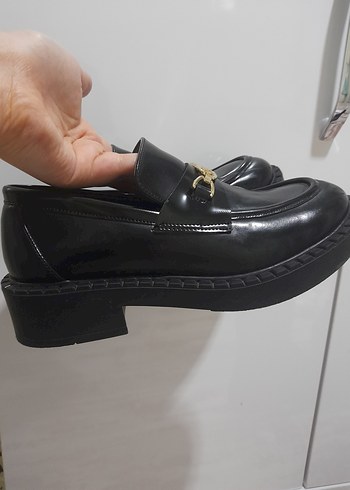 Tokalı Siyah Platform Topuklu Kadın Loafer - Görsel 6