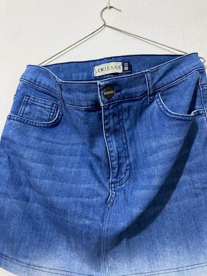 Kadın Mavi Denim Mini Etek CWIEANS - Görsel 2