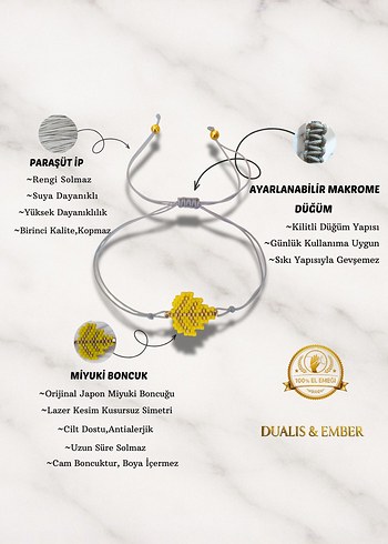 Sarı Altın Miyuki Yaprak Bileklik - Görsel 3