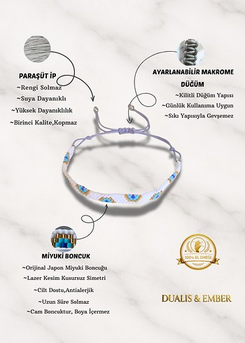 El Yapımı Miyuki Nazar Boncuklu Bileklik - Görsel 3