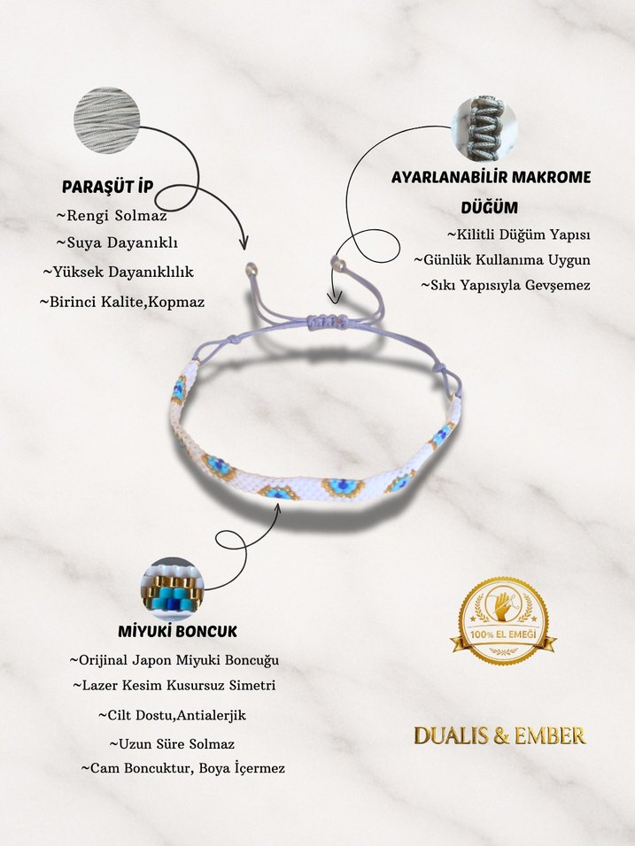 El Yapımı Miyuki Nazar Boncuklu Bileklik - Görsel 3