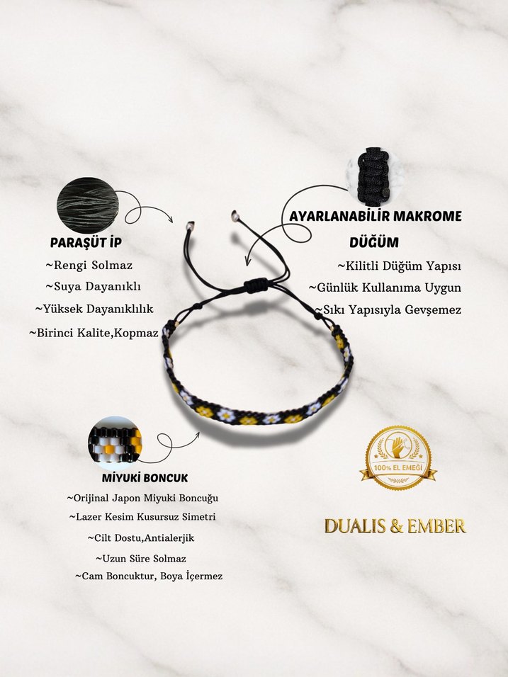 Çiçek Desenli Miyuki Bileklik - Görsel 3