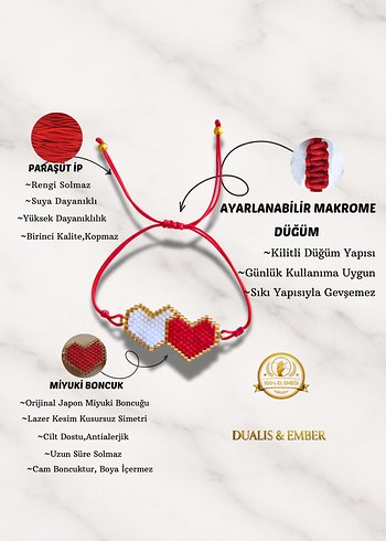 Birleşik Kalp Miyuki Bileklik - Görsel 3
