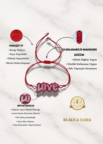 LOVE Yazılı Miyuki Bileklik - Görsel 3
