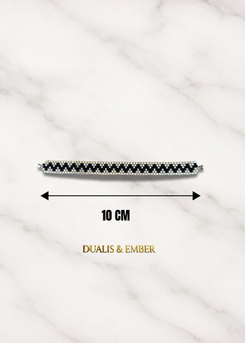 Siyah Gümüş Zikzak Miyuki Erkek Bileklik - Görsel 4