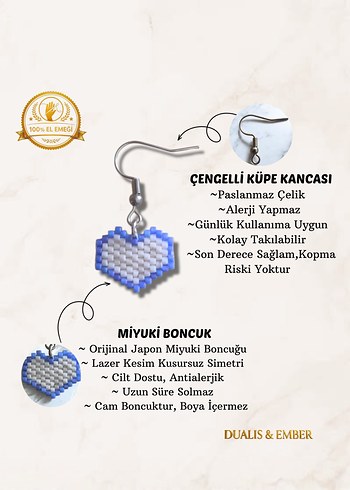 Miyuki Mini Kalp Küpe - Görsel 3