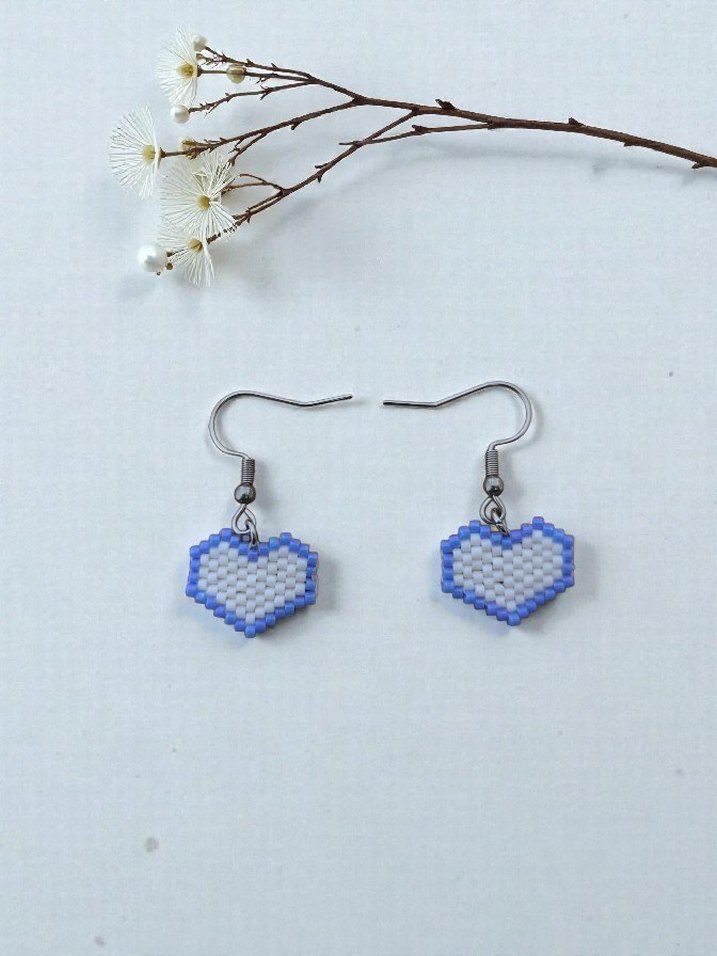 Miyuki Mini Kalp Küpe - Görsel 2