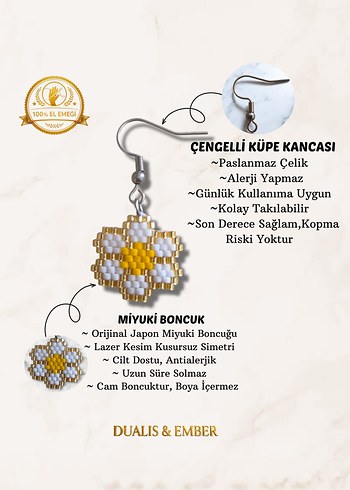 Miyuki Papatya Küpe - Görsel 3