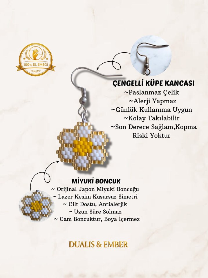 Miyuki Papatya Küpe - Görsel 3