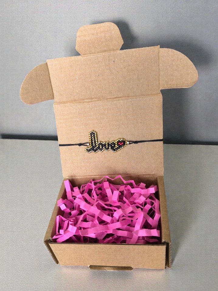 Siyah Altın LOVE Yazılı Miyuki Bileklik - Görsel 4