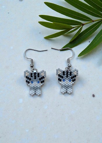 Miyuki Kedi Figürlü Küpe - Görsel 2