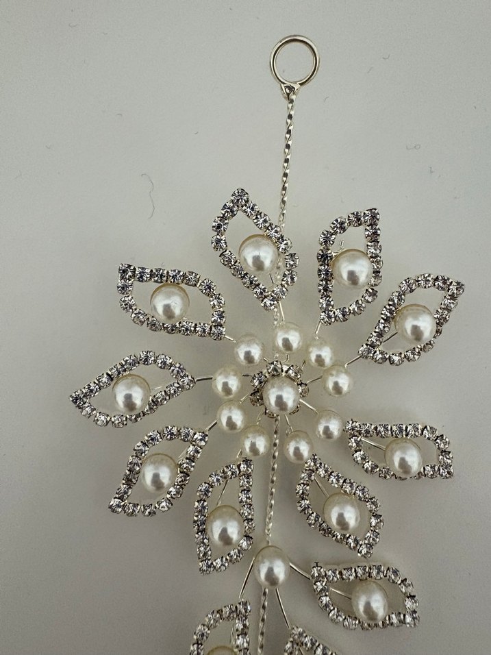 Beyaz Boncuklu Metal Saç Aksesuarı - Görsel 3