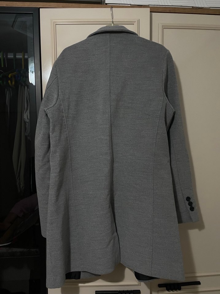 Düğmeli Gri Midi Erkek Ceket - Görsel 2