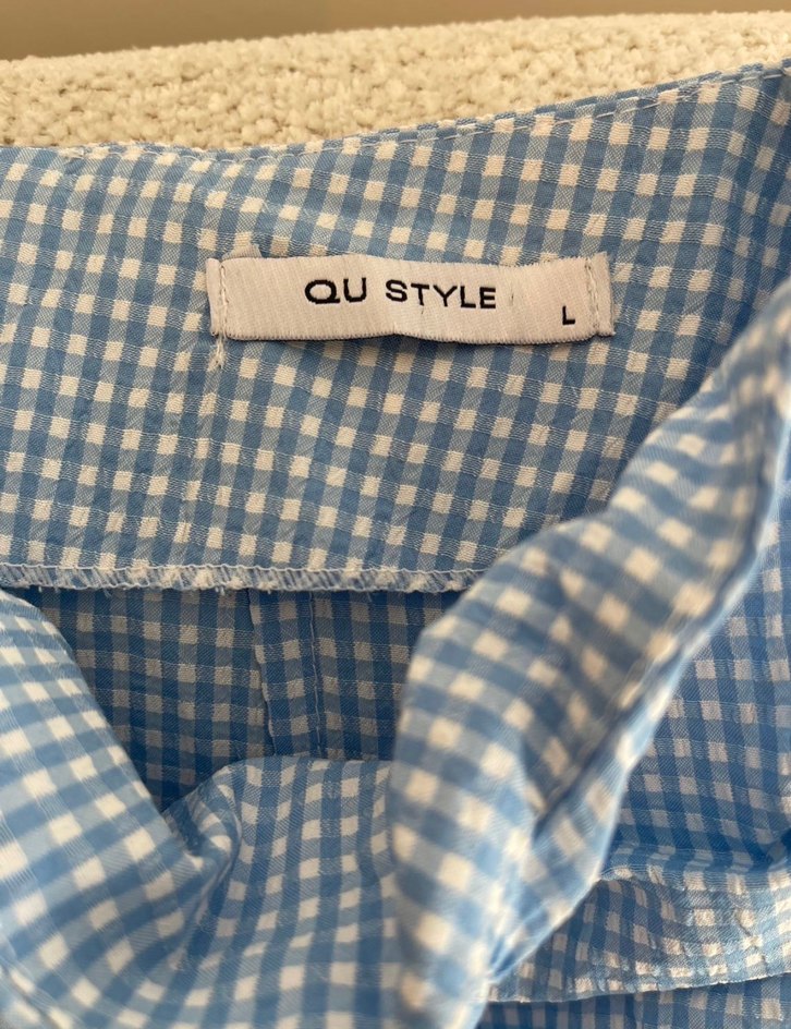 Drapeli Mavi Kareli Midi Hamile Eteği - Görsel 3