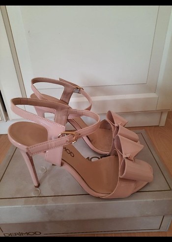 Pudra Pembe Platform Topuklu Kadın Ayakkabı - Görsel 2