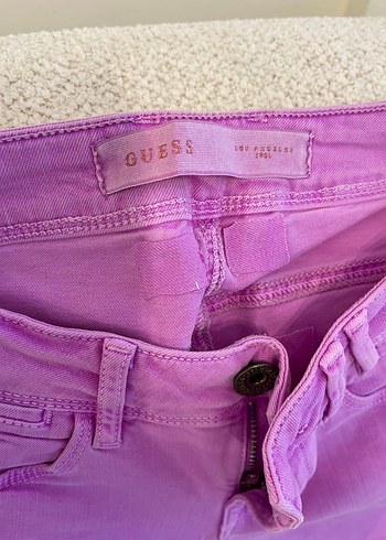 Mor Bağlama Desenli Kadın Dar Kesim Pantolon - Görsel 3