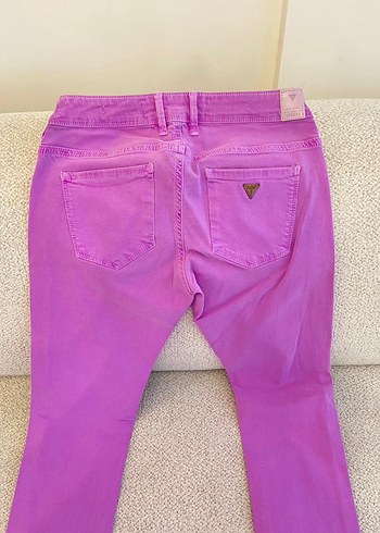 Mor Bağlama Desenli Kadın Dar Kesim Pantolon - Görsel 4