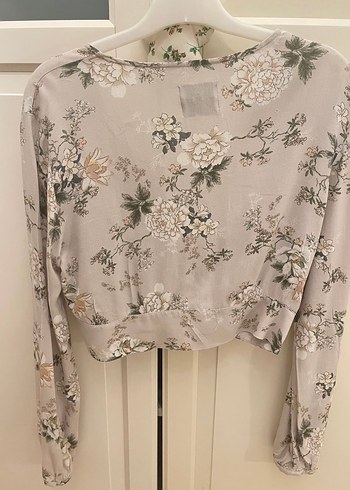 Çiçek Desenli V Yakalı Bohem Bluz - Görsel 5