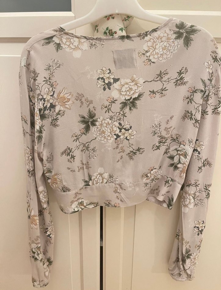 Çiçek Desenli V Yakalı Bohem Bluz - Görsel 5