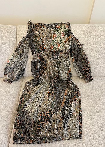 Desenli Bohem Uzun Elbise - Görsel 4