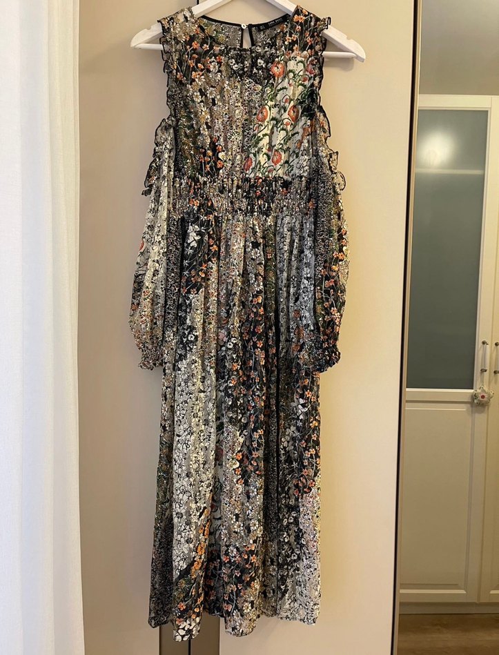 Desenli Bohem Uzun Elbise - Görsel 3