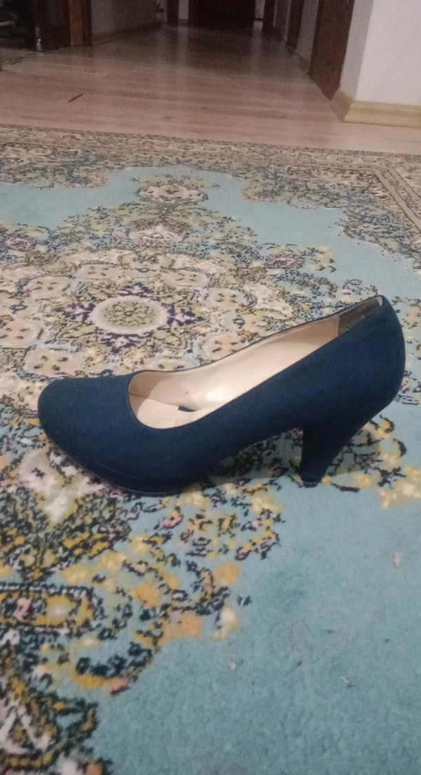 Mavi Platform Topuklu Kadın ayakkabı - Görsel 4