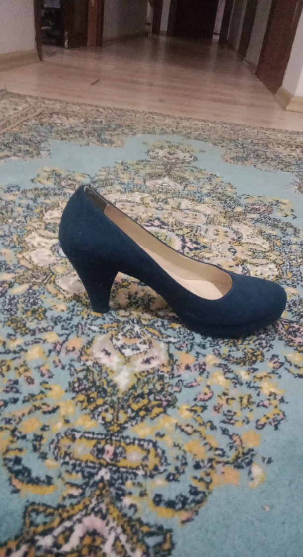 Mavi Platform Topuklu Kadın ayakkabı - Görsel 5