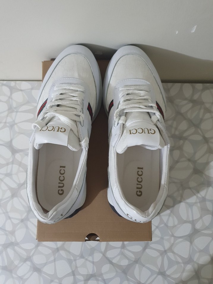 Beyaz Gucci Erkek Spor Ayakkabı - Görsel 4