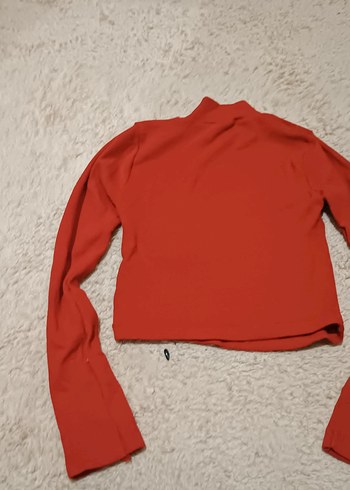 Kadın Kırmızı Yarım Balıkçı Yaka Triko - Görsel 2