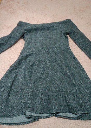 Gri Triko Uzun Kollu Midi Elbise - Görsel 2