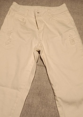 Bej Kadın Keten Kumaş Pantolon - Görsel 2