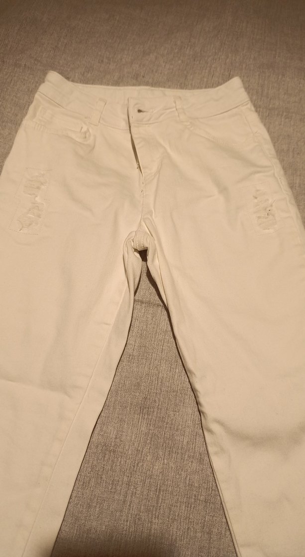 Bej Kadın Keten Kumaş Pantolon - Görsel 2