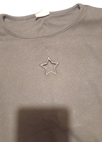 Kız Çocuk Siyah Uzun Kollu Basic Tişört - Görsel 2