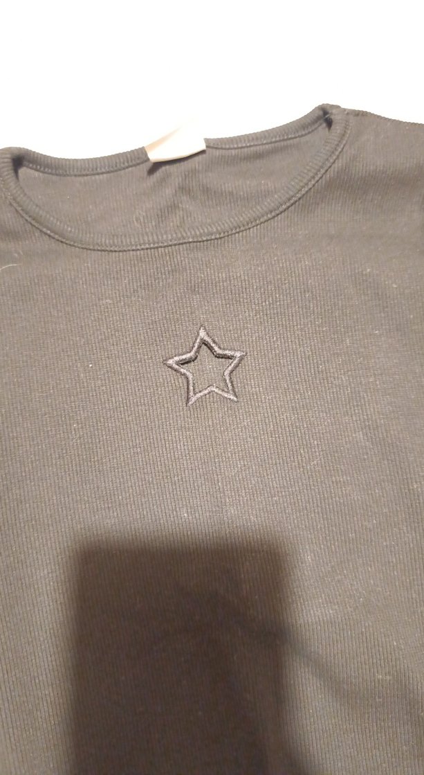 Kız Çocuk Siyah Uzun Kollu Basic Tişört - Görsel 2