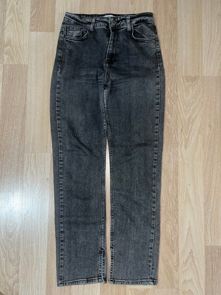 Gri Normal Kesim Kadın Denim Jean - Görsel 4