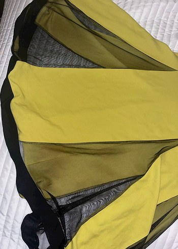 Sarı Straplez Uzun Abiye Elbise - Görsel 2