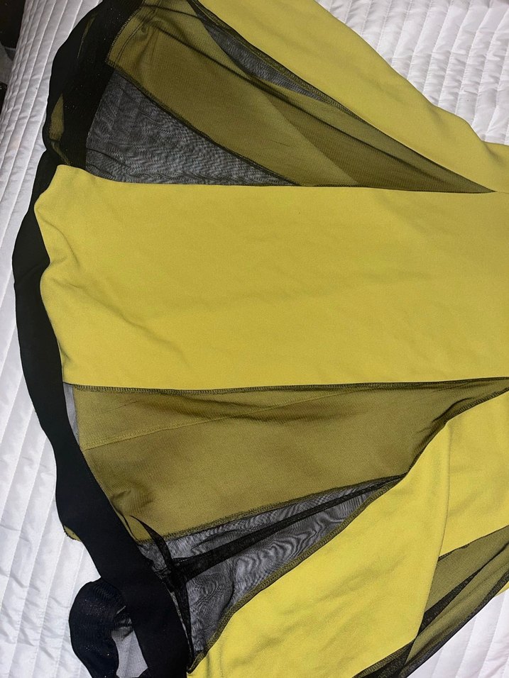 Sarı Straplez Uzun Abiye Elbise - Görsel 2