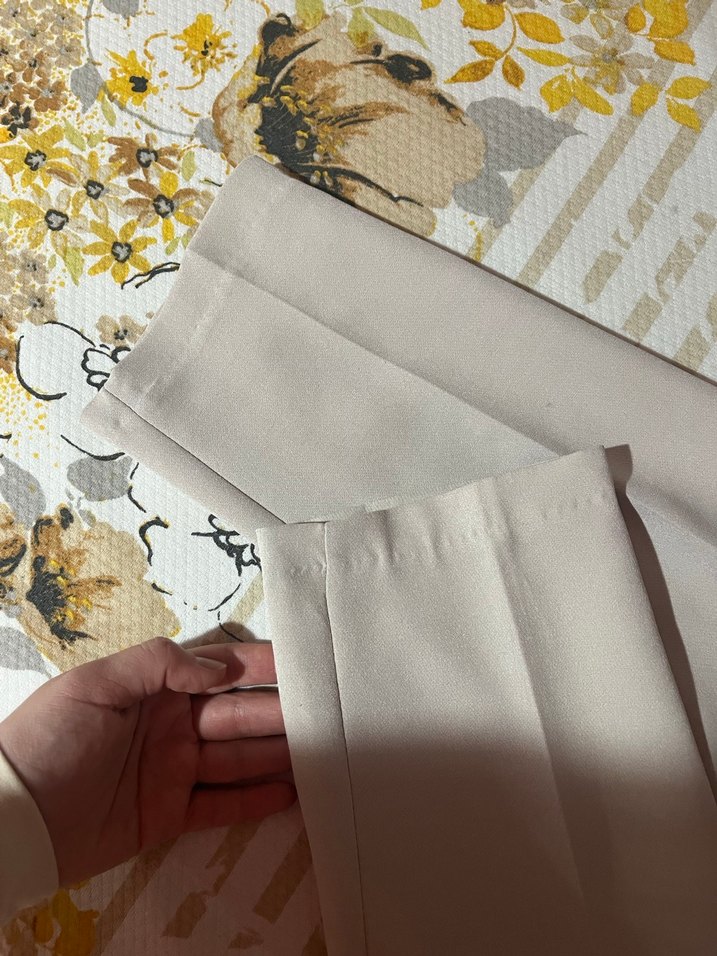 Bej Kadın Pilili Kumaş Pantolon - Görsel 3