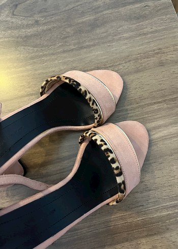 Pudra Süet Topuklu Kadın Ayakkabı - Görsel 3