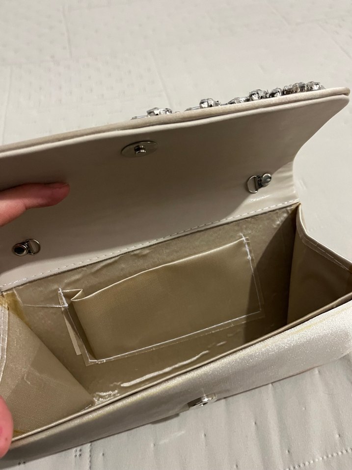 Bej Süet Kadın Abiye Portföy Çanta - Görsel 2