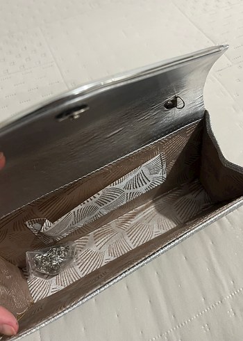 Gri Payetli Kadın Portföy Çanta - Görsel 2