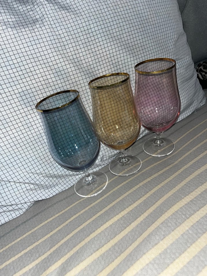 Renkli Altı Adet Cam Bardak Seti - Görsel 2