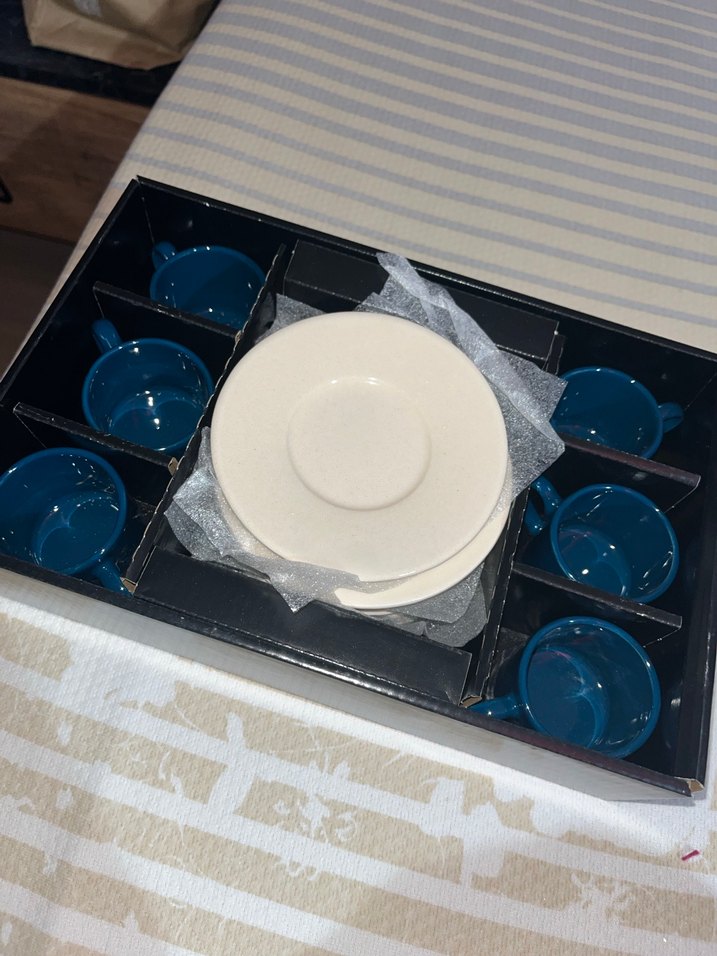 Lacivert Seramik Kahve Fincanı Seti - Görsel 2