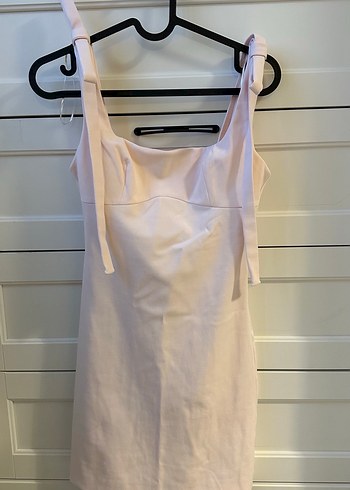 Zara Pembe Kolları Kurdele Detaylı Kısa Elbise - Görsel 2