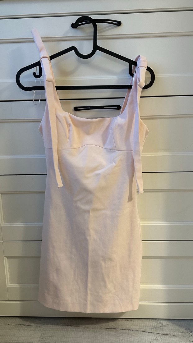 Zara Pembe Kolları Kurdele Detaylı Kısa Elbise - Görsel 2